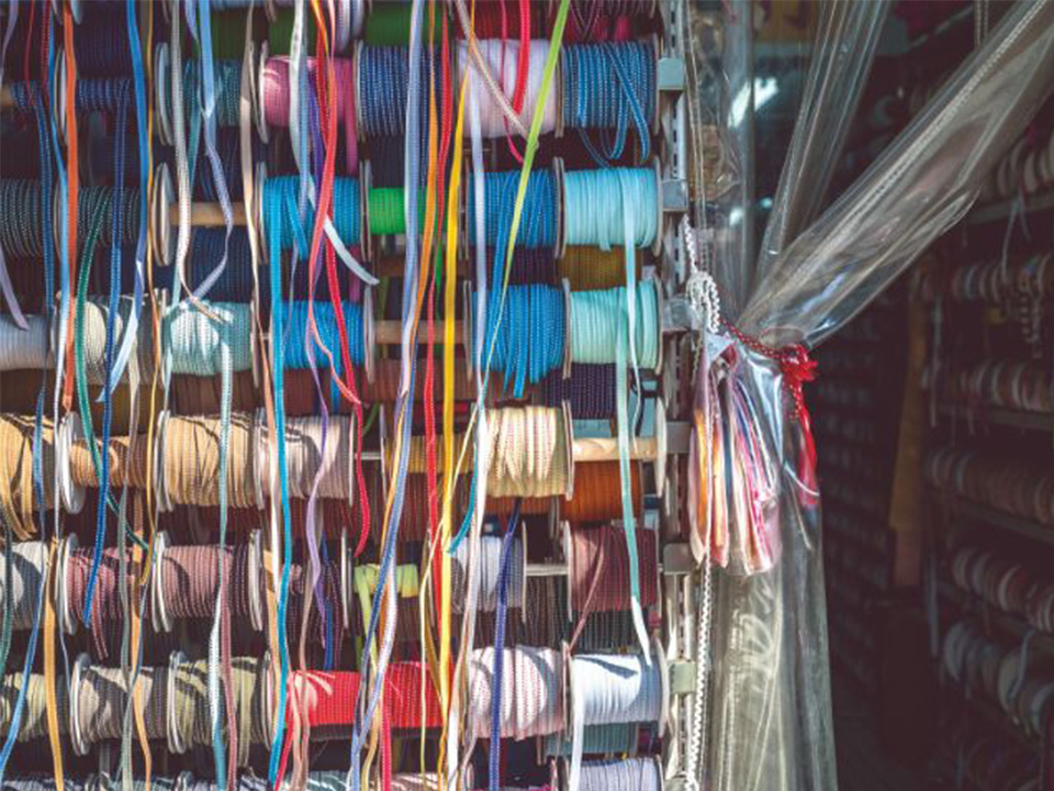 Ribbons from a shop on Nam Cheong Street