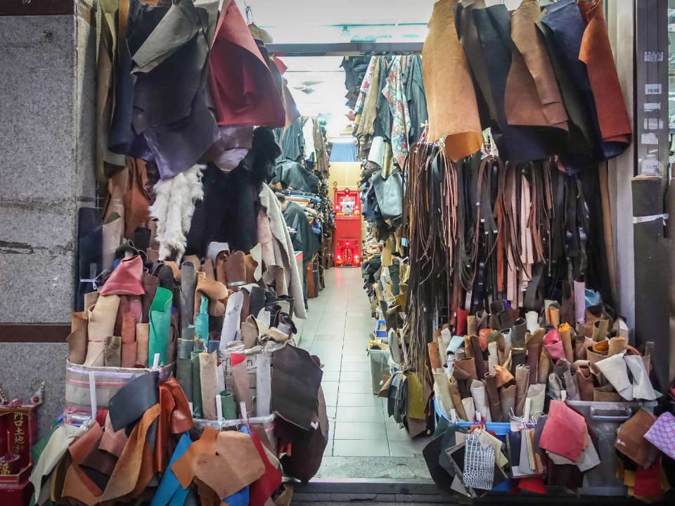 Tai Nan Street is home to numerous leather stores and workshops like this one.