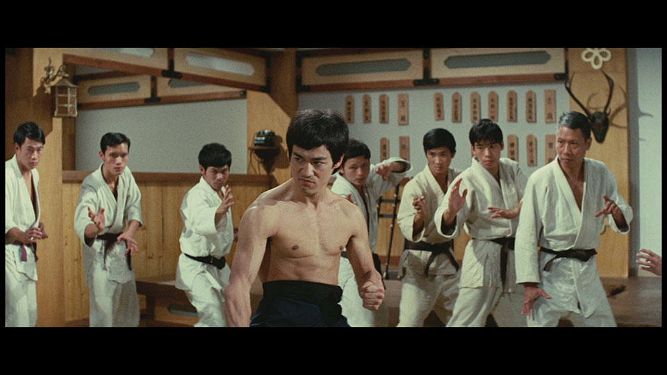 Bruce Lee preparing to battle in the movie Fist of Fury